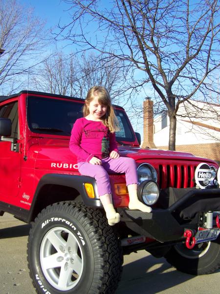 New tires with my youngest posing.