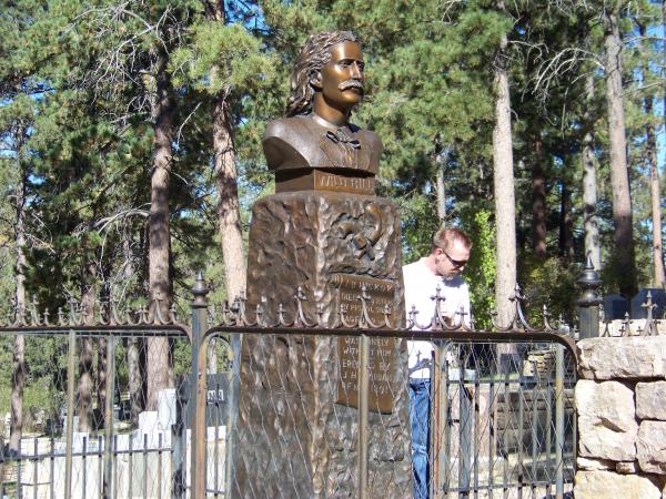 Wild Bill Hickock's grave at Mt Moriah in Deadwood